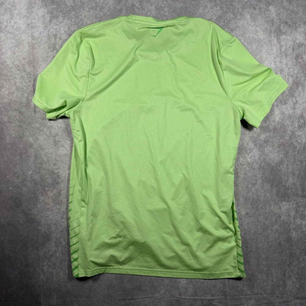 Gymshark Men's XL Arrival Short Sleeve T-Shirt Lime Green Mesh Logo Activewear - Picture 3 of 6